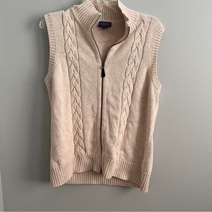 Pendleton Cable Knit Cream Vest Womens Large
